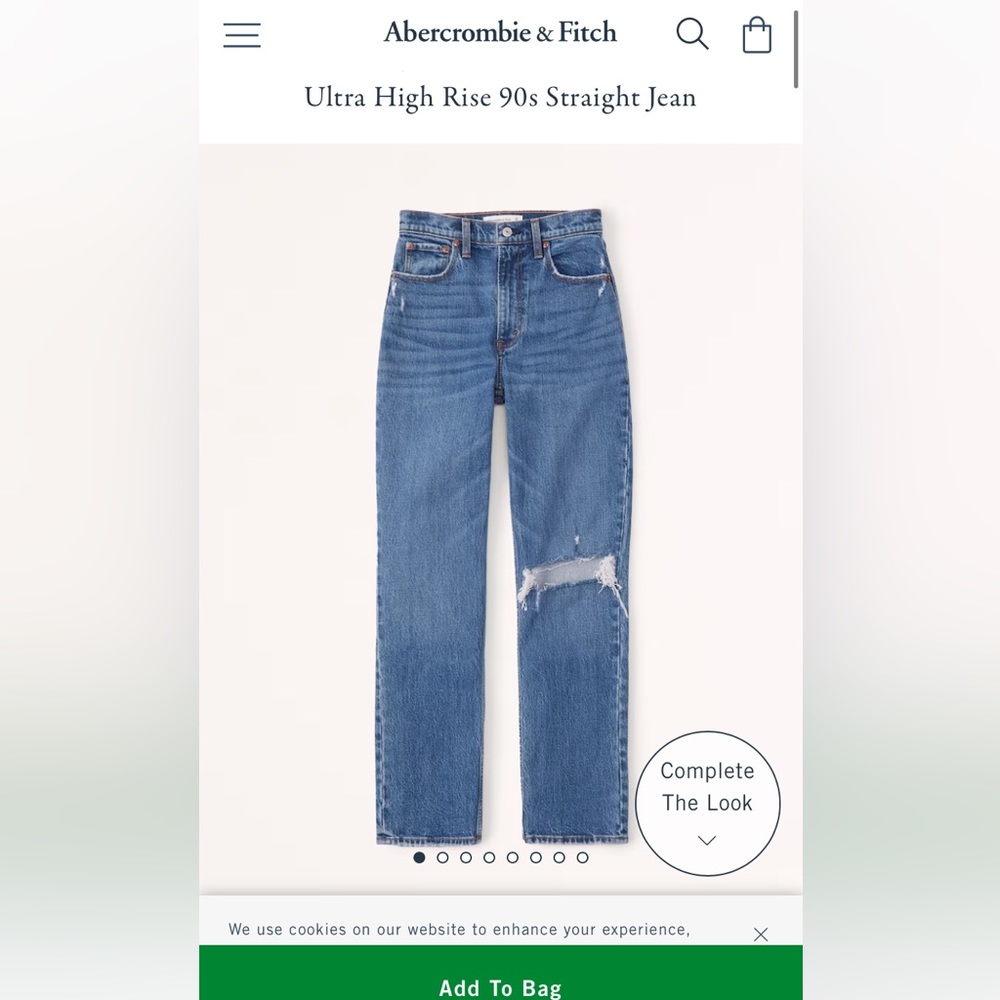 Abercrombie & Fitch The 90’a straight ultra high rise